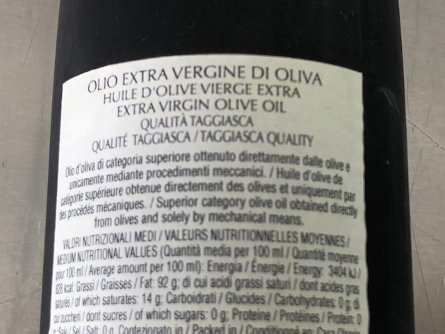 Huile D'Olive Taggiasche Extra Vierge Bouteille Noire  0.5l piece